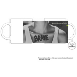 Brave #aussielymefight black-rimmed mug